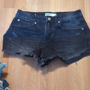🖤🔥 Y2K Garage Black Distressed Denim Shorts | Size 28 🖤✂️